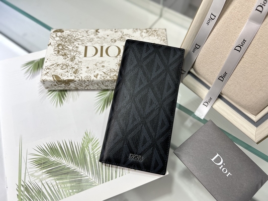Đĩa CD dọc dập nổi Ví nam Christian Dior có khóa kéo kim cương