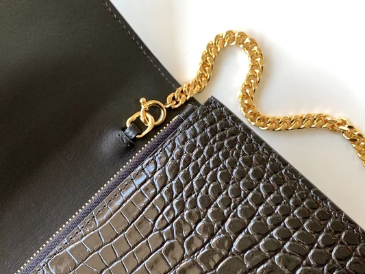 Túi YSL da bê màu đen Dây chuyền vàng Kate Tua nhỏ