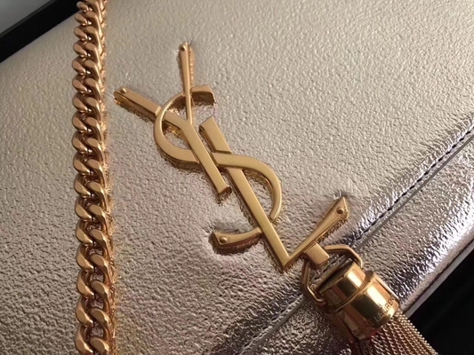 Dây đeo có thể điều chỉnh Túi Polyester Saint Laurent YSL Woc có khóa kéo màu bạc
