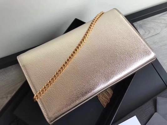 Dây đeo có thể điều chỉnh Túi Polyester Saint Laurent YSL Woc có khóa kéo màu bạc