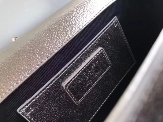 Dây đeo có thể điều chỉnh Túi Polyester Saint Laurent YSL Woc có khóa kéo màu bạc