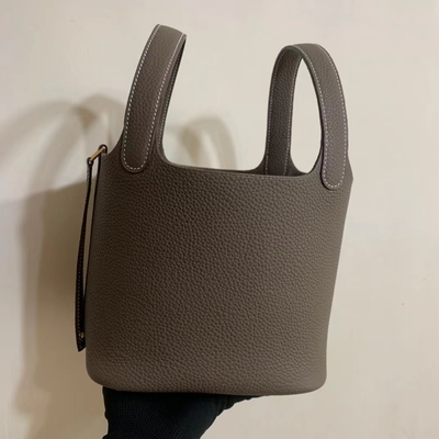 Túi xách nữ hàng hiệu Hermes Jaune Ambre Picotin Lock PM Clemence Leather Soleil