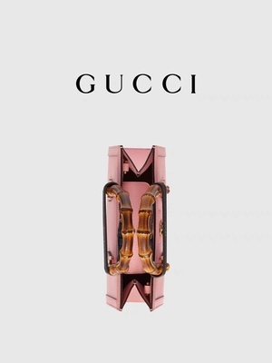 Túi xách da màu hồng GG Gucci Diana Túi xách bằng tre OEM