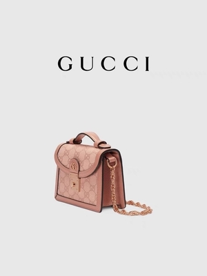 Túi vải bố thương hiệu Gucci màu hồng Túi đeo vai mini Ophidia GG