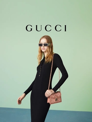 Túi vải bố thương hiệu Gucci màu hồng Túi đeo vai mini Ophidia GG