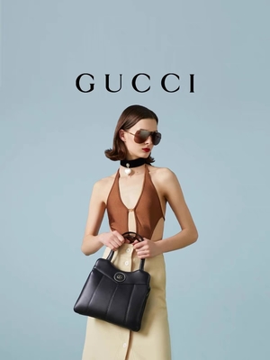 Túi da Gucci Tote Mini Classic Silhouette tông màu Palladium
