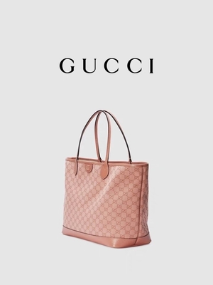 Túi đeo vai cỡ trung Gucci Ophidia GG bằng vải màu hồng dành cho đi công tác