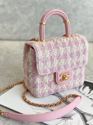 Ví cầm tay thiết kế mini Monogram cho bé gái Túi hộp mini Chanel Xanh hồng