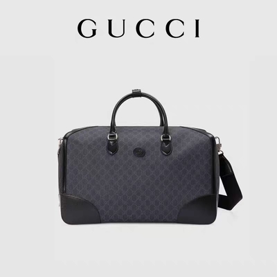 Black Travel GG Supreme Túi tote Gucci Mens Messenger Canvas Lồng vào nhau Double G