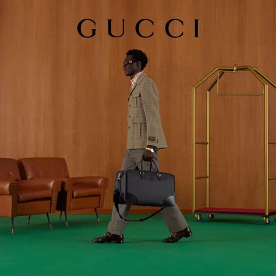 Black Travel GG Supreme Túi tote Gucci Mens Messenger Canvas Lồng vào nhau Double G