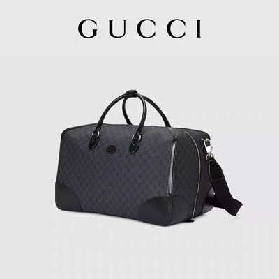Black Travel GG Supreme Túi tote Gucci Mens Messenger Canvas Lồng vào nhau Double G