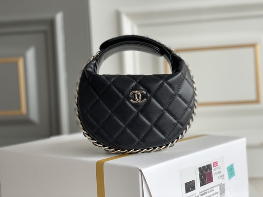 Ap3095 Ví đựng xu Chanel nắp gập cỡ nhỏ màu đen 20 inch