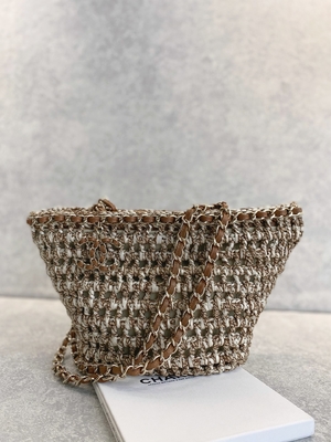 Túi Messenger hàng hiệu Cusomised 22P Túi Chanel rơm Raffia PU