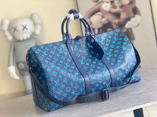 Túi nam hàng hiệu cỡ lớn Keepall BANDOULIÈRE 50 Blue Boston Bags