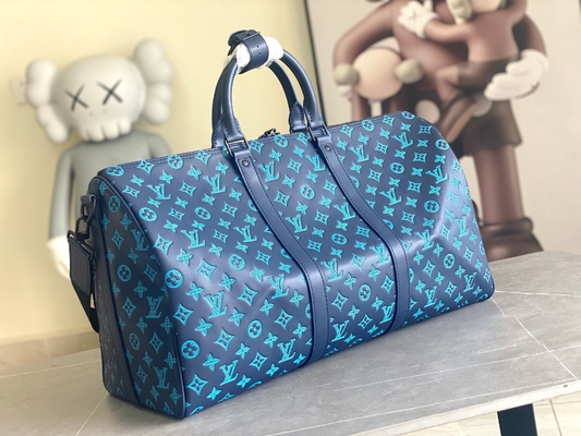 Túi nam hàng hiệu cỡ lớn Keepall BANDOULIÈRE 50 Blue Boston Bags