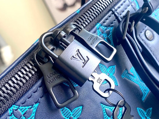 Túi nam hàng hiệu cỡ lớn Keepall BANDOULIÈRE 50 Blue Boston Bags