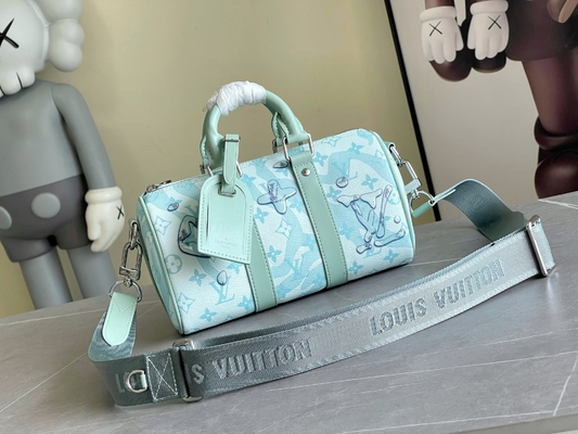 Túi Business LV Designer Monogram Túi Keepall BandoulièRe 50 Blue Travel Bag
