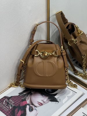 Túi C'est Dior dập nổi CD Saddle vàng Túi thể thao Christian Dior Da bê