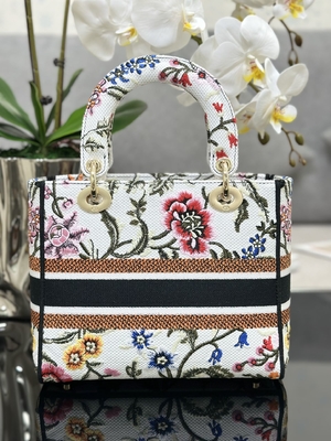 Túi nhiều màu Petites Fleurs Túi hàng hiệu tùy chỉnh Túi Dior Medium D Lite