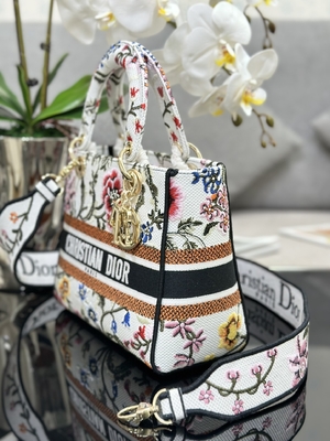 Túi nhiều màu Petites Fleurs Túi hàng hiệu tùy chỉnh Túi Dior Medium D Lite