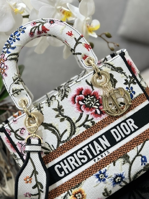 Túi nhiều màu Petites Fleurs Túi hàng hiệu tùy chỉnh Túi Dior Medium D Lite