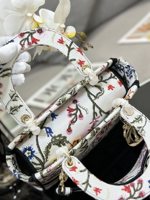 Túi nhiều màu Petites Fleurs Túi hàng hiệu tùy chỉnh Túi Dior Medium D Lite