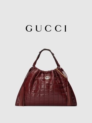 6Inch Crimson Leather Trim Túi hàng hiệu được yêu thích Túi xách Diana Gucci